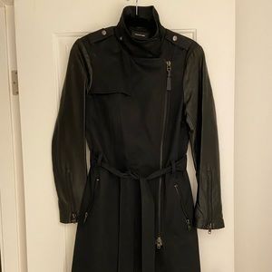 Mackage leather arms trench